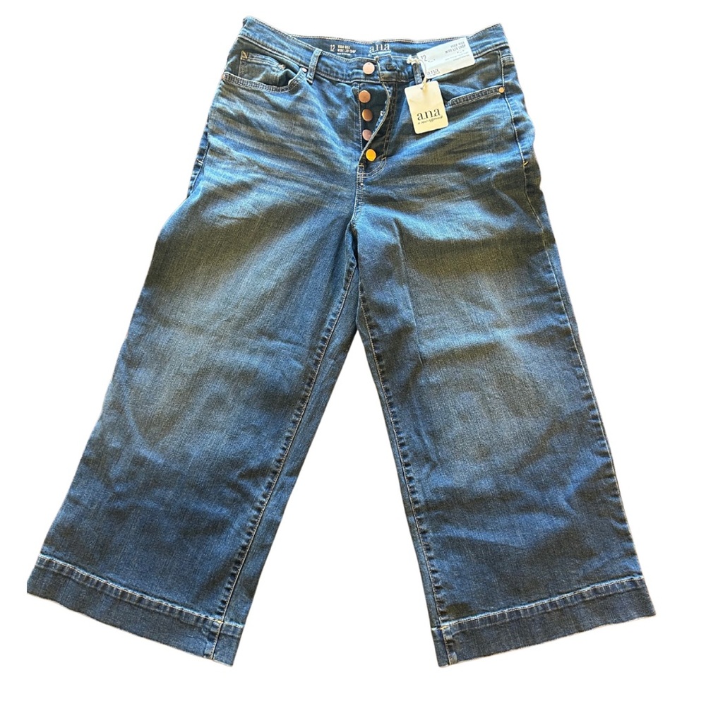 a.n.a High Rise Wide Leg Crop Jeans